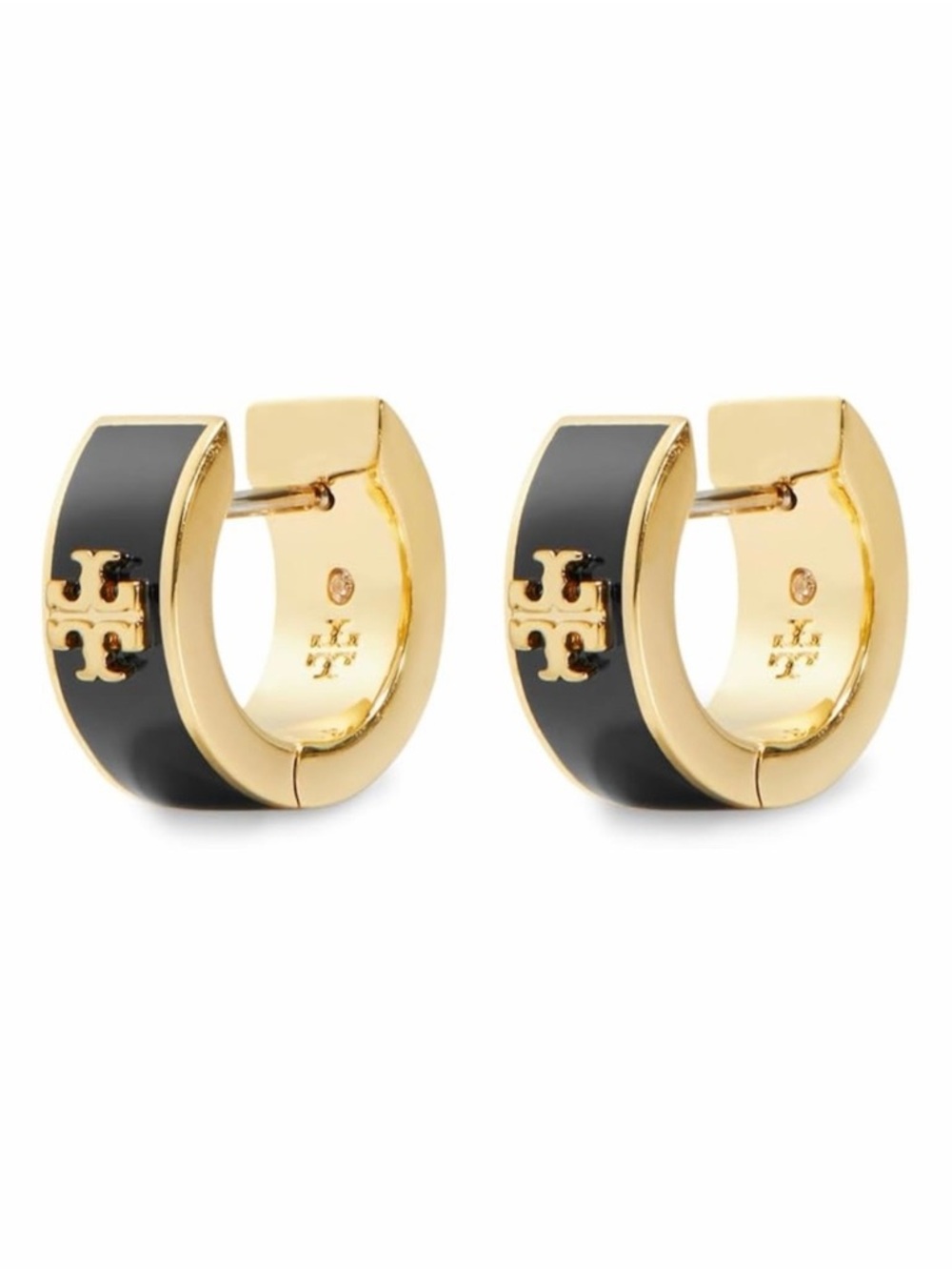 Tory Burch Icon Enamel Huggie Earrings